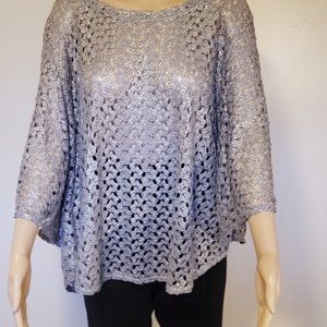 STYLE & CO. SIZE 2X, DRESSY, SILVER TOP